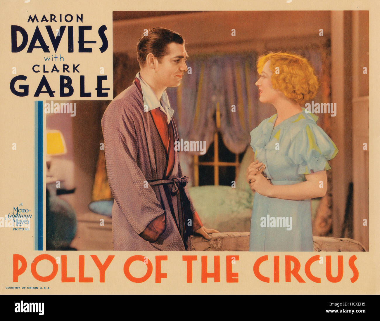 POLLY OF THE CIRCUS, lobbycard, from left: Clark Gable, Marion Davies ...