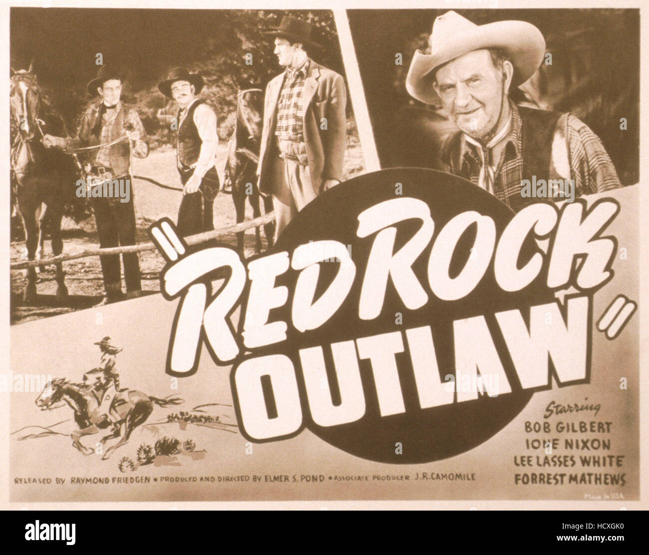 RED ROCK OUTLAW, US poster, Lee 'Lasses' White (right), 1949 Stock