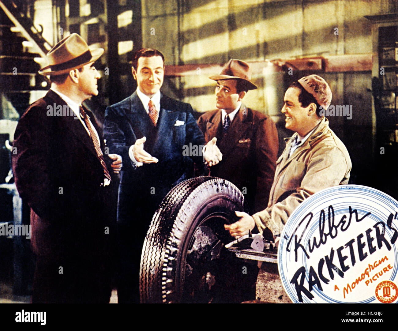 The Three Racketeers RUBBER RACKETEERS, l-r: Dewey Robinson, Ricardo Cortez on lobbycard ...