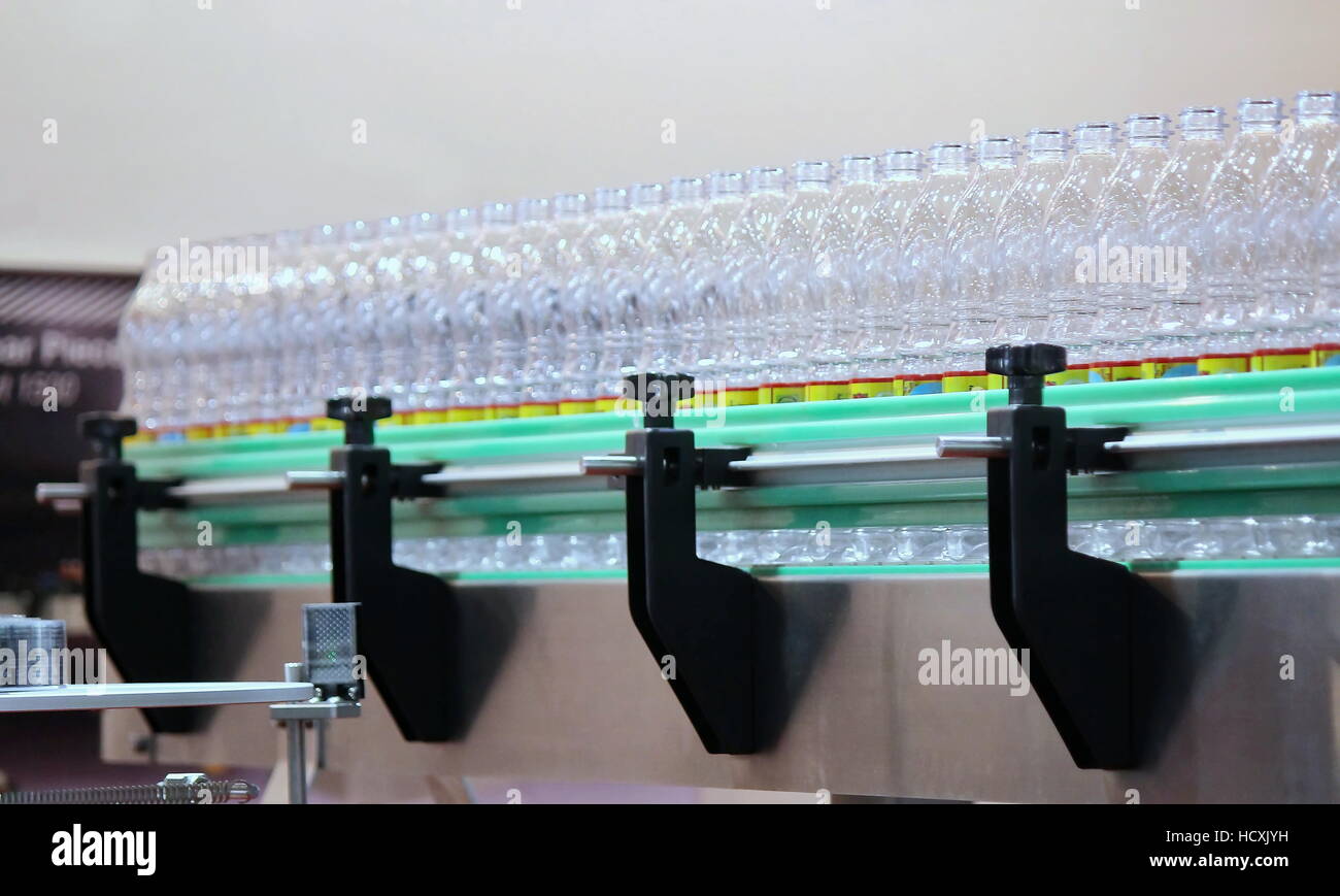 Bottling Process in the industry Stock Photo