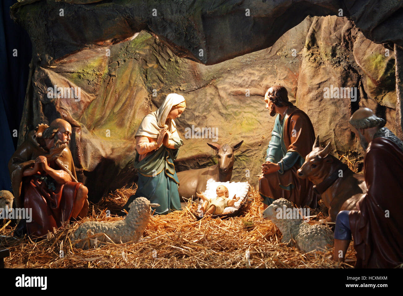 Holy nativity scene,Christmas in Zagreb,Croatia,Europe,18 Stock Photo
