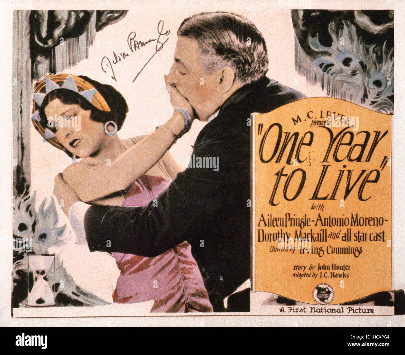 One Year To Live Us Lobbycad Aileen Pringle Left 1925 Stock Photo