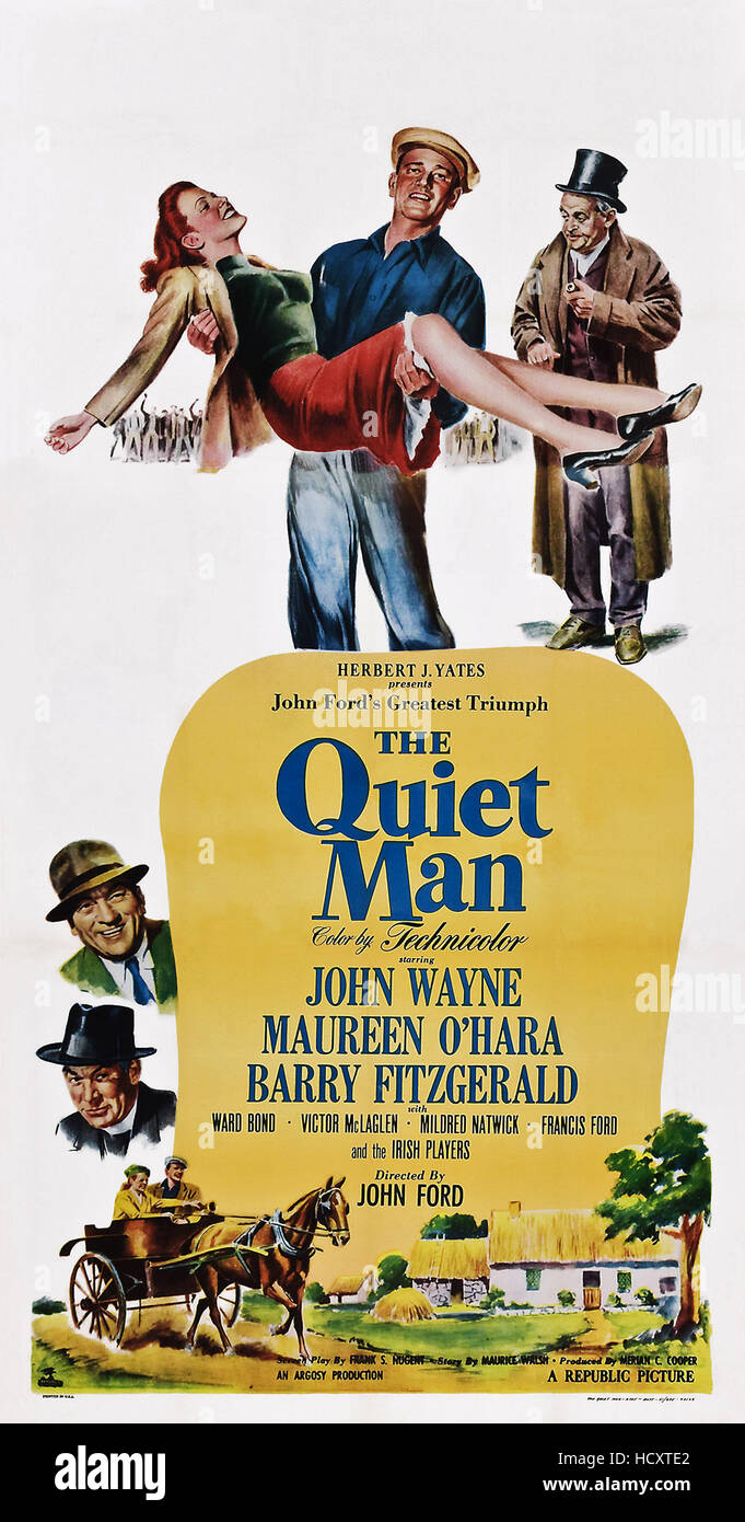 THE QUIET MAN, Ward Bond, Victor McLaglen, Maureen O'Hara, John Wayne