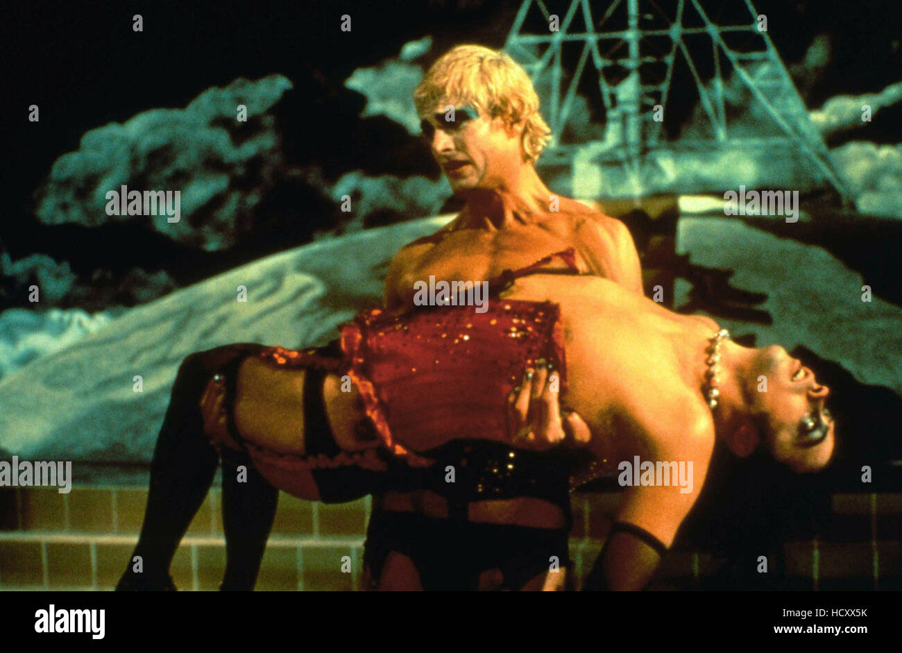 THE ROCKY HORROR PICTURE SHOW, Peter Hinwood (top), Tim Curry, 1975. TM