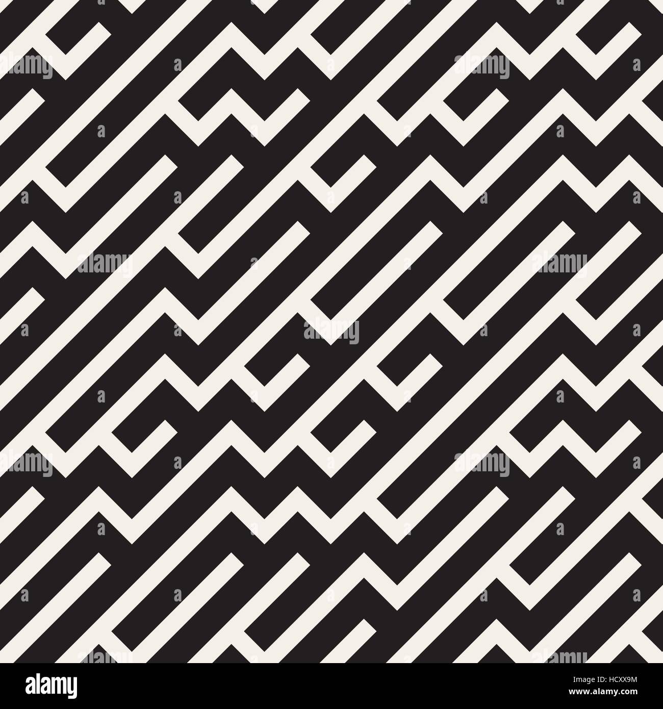 Irregular Maze Lines. Vector Seamless Black and White Pattern Stock ...