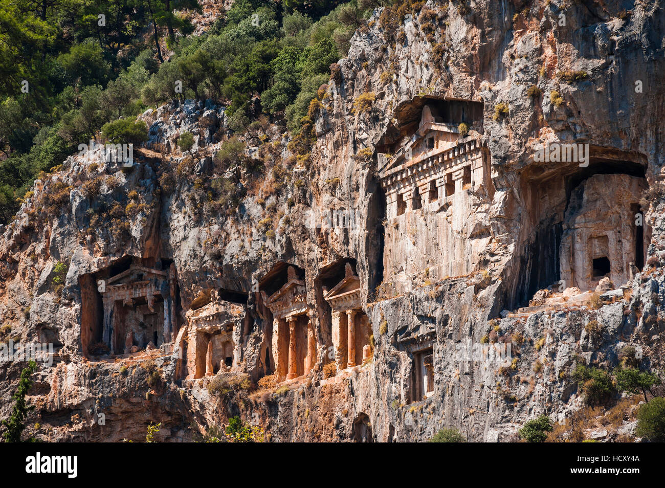 Lycian tombs, Dalyan, Mugla Province, Anatolia, Turkey Minor, Eurasia Stock Photo