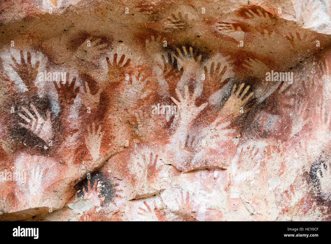 Cave of Hands, UNESCO, series of caves located in the province of Santa Cruz, Patagonia, Argentina Stock Photo