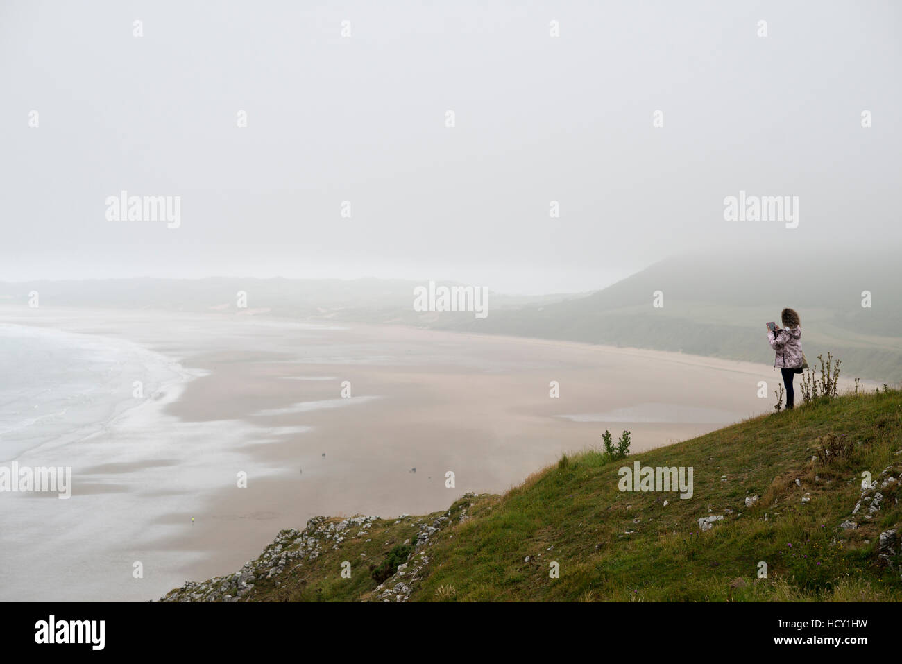 Rhossili Bay on The Gower in South Wales, UK Stock Photo