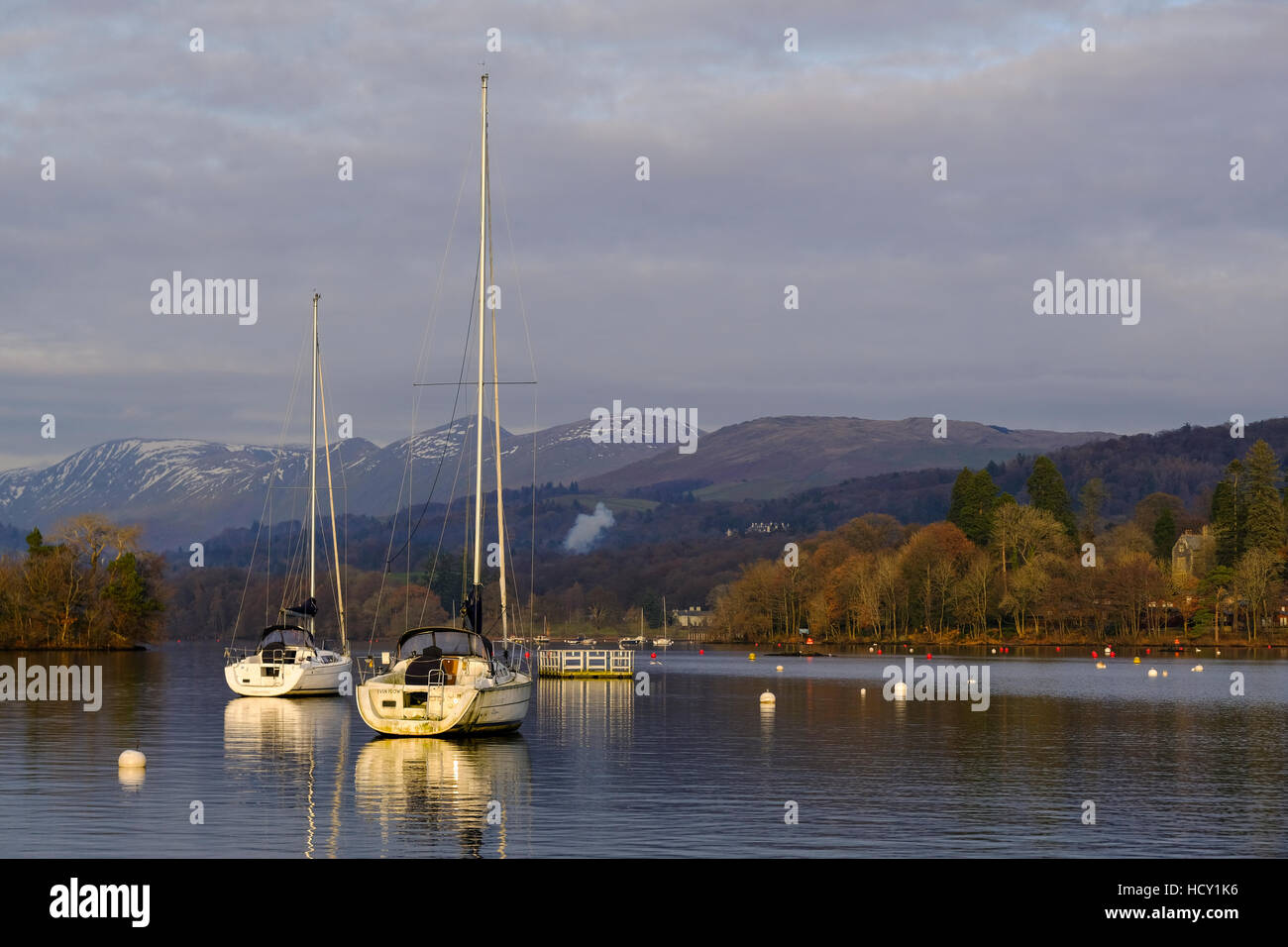 Lake Windermere boats at Bowness on Windermere Stock Photo Alamy