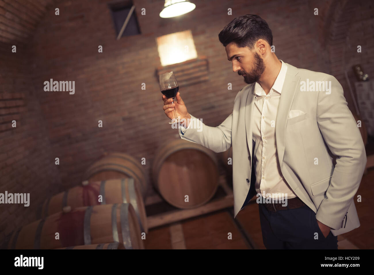 Man tasting wine cellar hi-res stock photography and images - Alamy