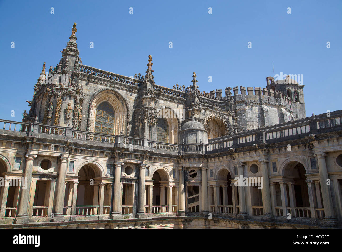 View from King Joao III Cloister, Convent of Christ (Convento de Cristo), UNESCO, Tomar, Santarem District, Portugal Stock Photo