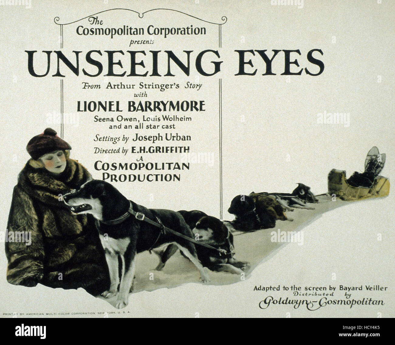 UNSEEING EYES, US poster, Seena Owen, 1923 Stock Photo Alamy
