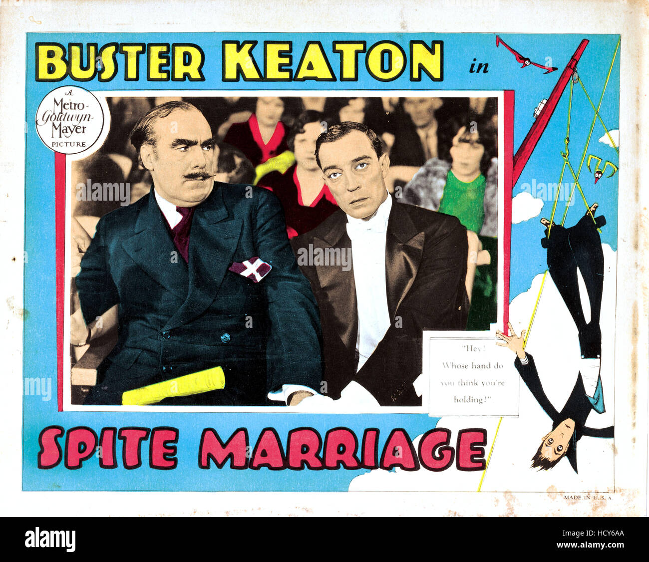SPITE MARRIAGE, lobbycard, from left Sydney Jarvis, Buster Keaton