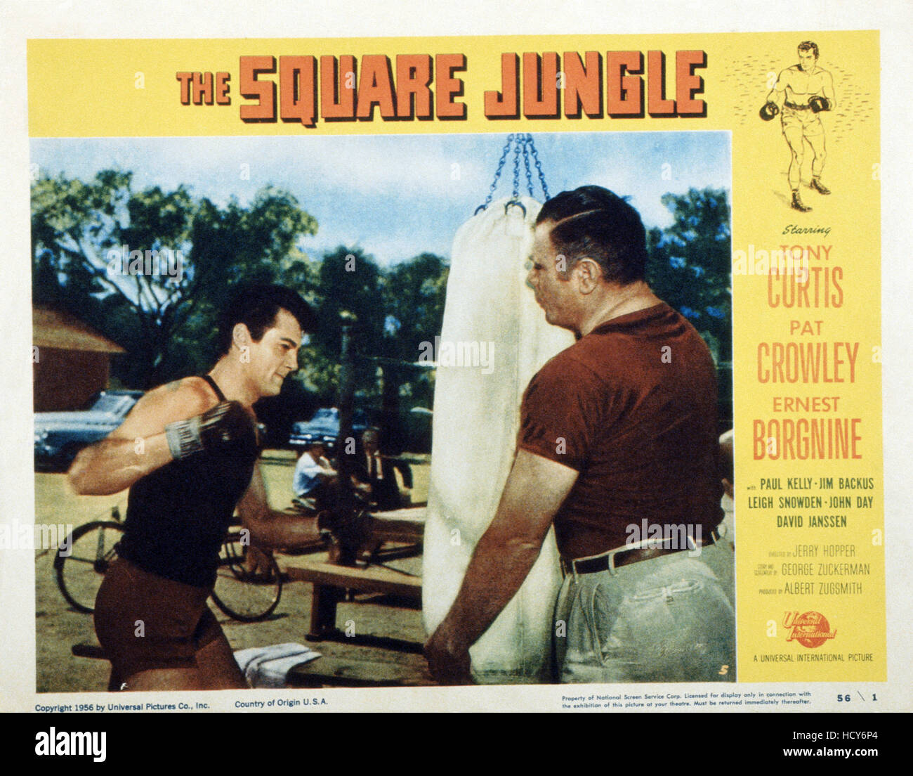 THE SQUARE JUNGLE, US lobbycard, from left Tony Curtis, Ernest