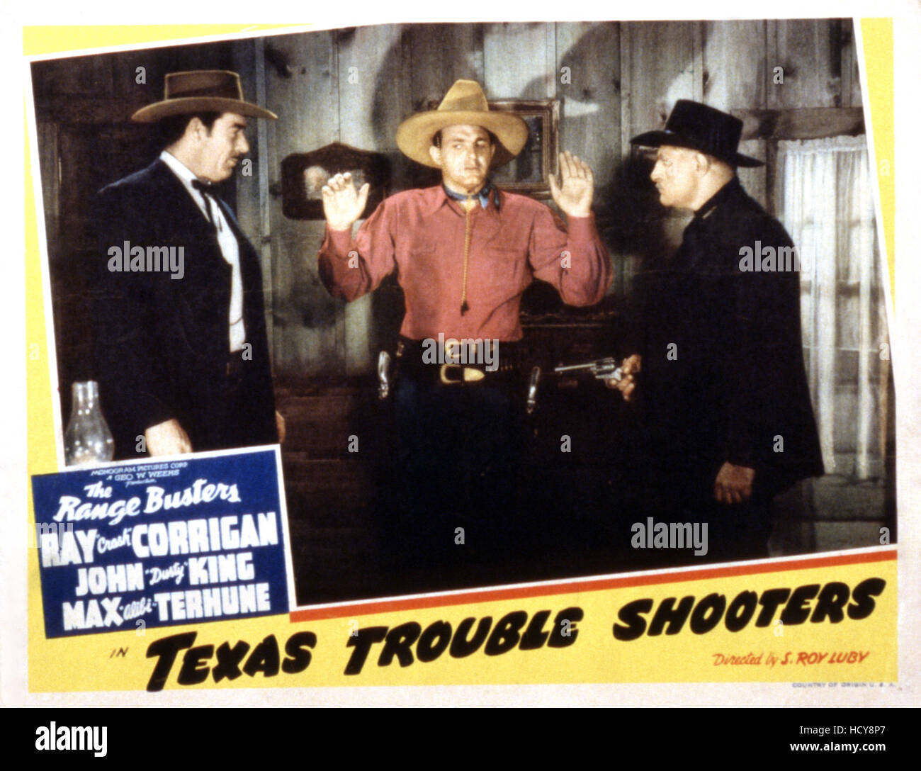 TEXAS TROUBLE SHOOTERS, center Ray 'Crash' Corrigan, 1942 Stock Photo