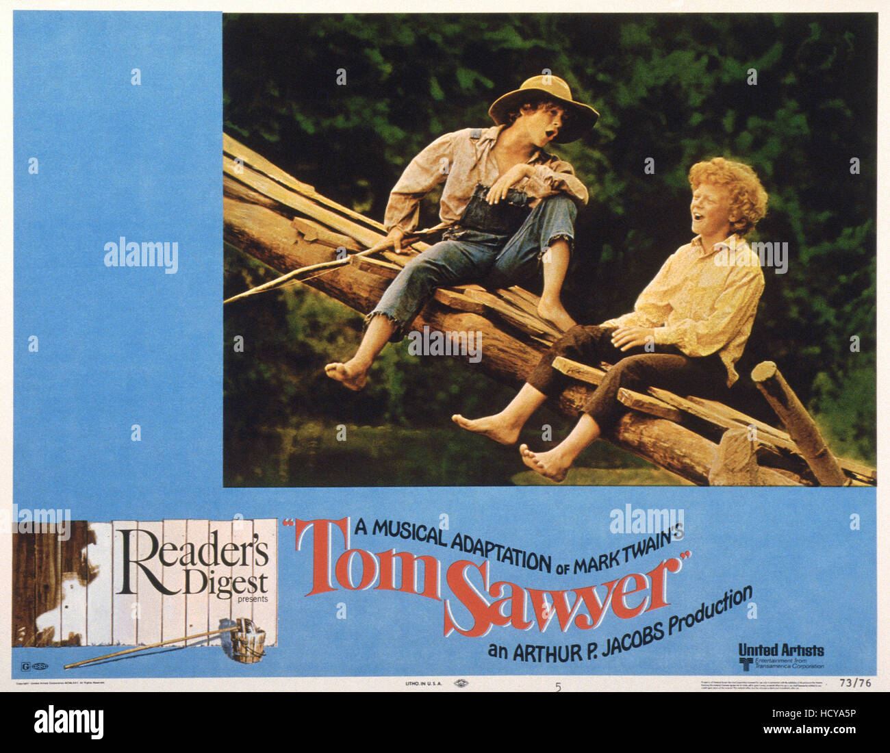 TOM SAWYER, US lobbycard, from left: Jeff East, Johnny Whitaker, 1973 ...