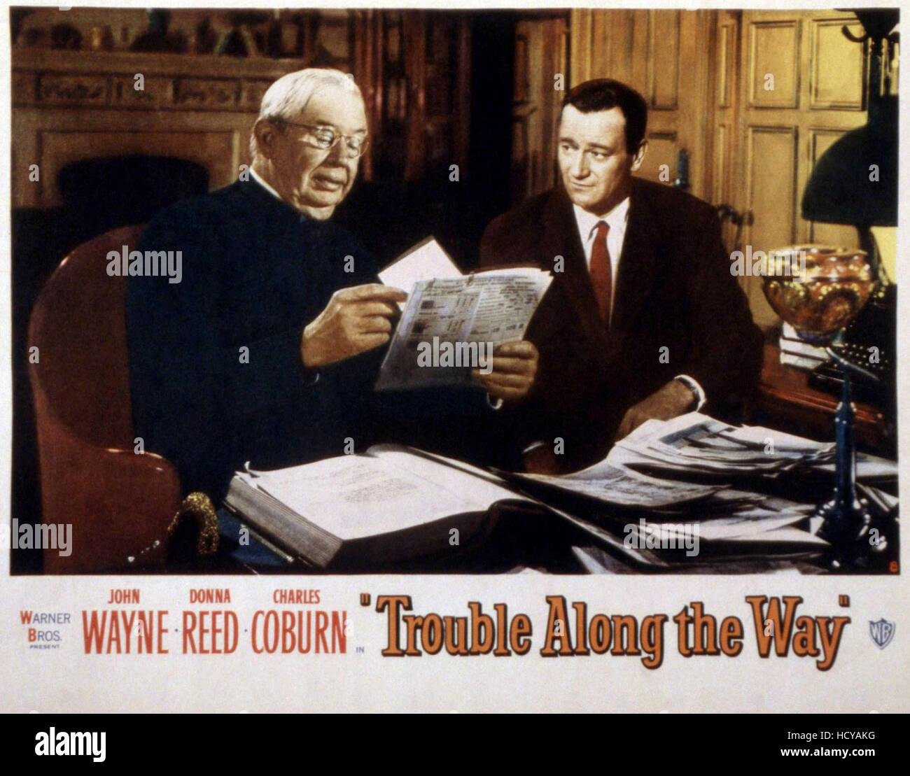 TROUBLE ALONG THE WAY, Charles Coburn, John Wayne, 1953 Stock Photo - Alamy