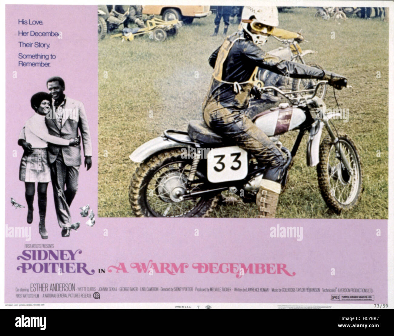 A WARM DECEMBER, Sidney Poitier, lobby card poster art, 1973 Stock ...