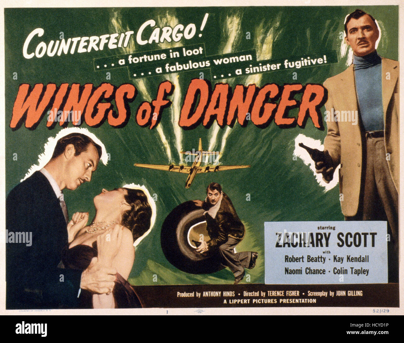 WINGS OF DANGER, (aka DEAD ON COURSE), US poster, from left Zachary
