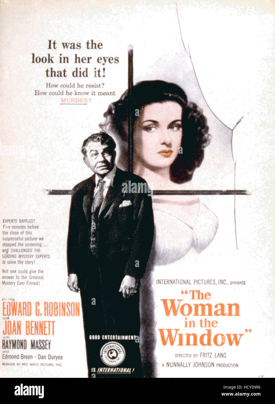 THE WOMAN IN THE WINDOW, Edward G. Robinson, Joan 1944 Stock