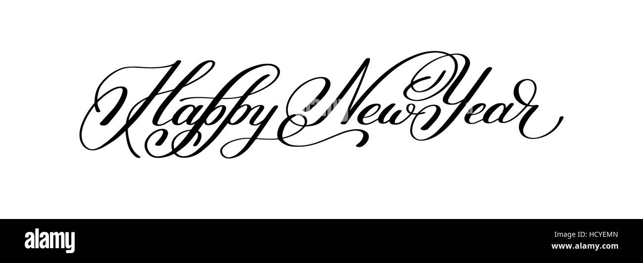 Happy New Year hand lettering congratulate inscription, Christma Stock Vector