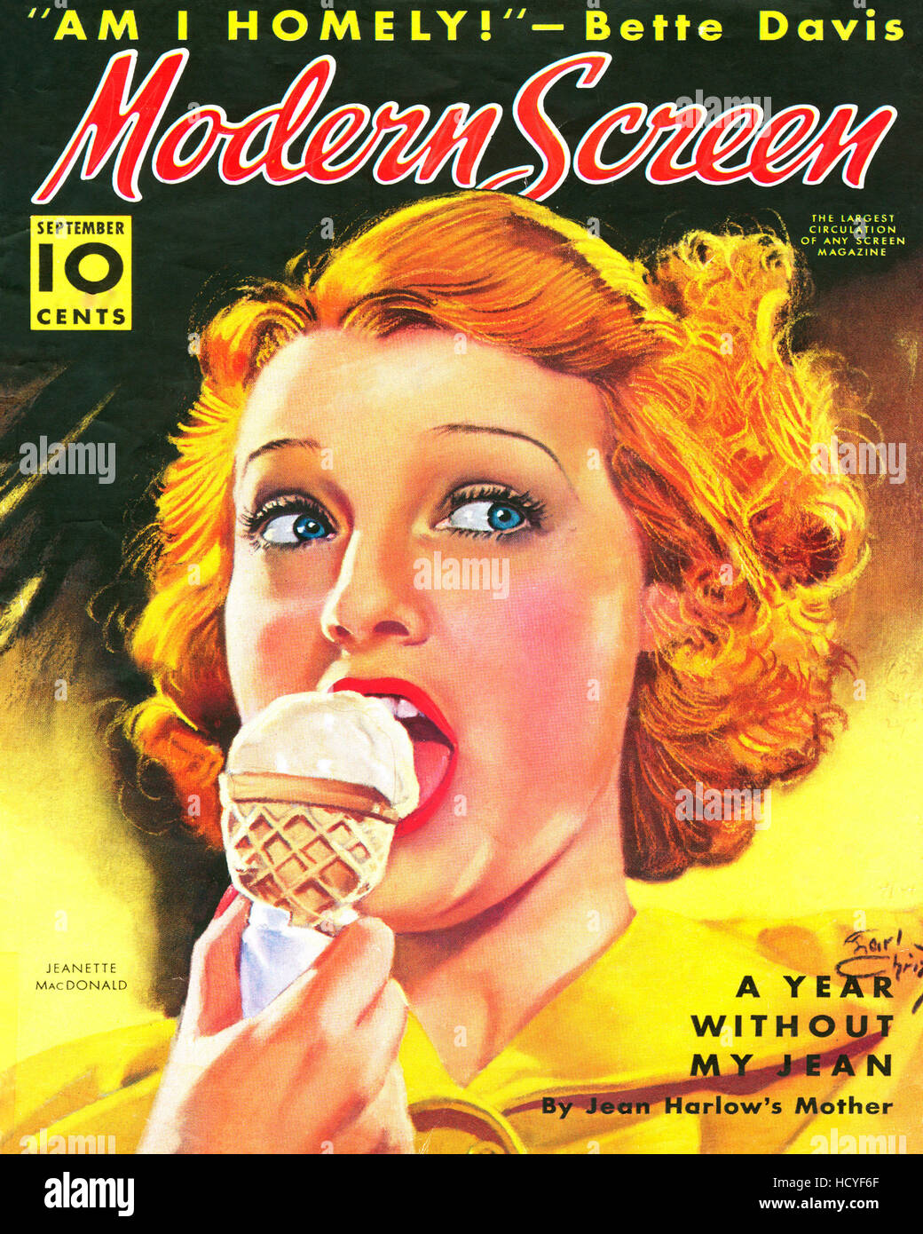MacDonald, Modern Screen magazine cover, September 1938 Stock
