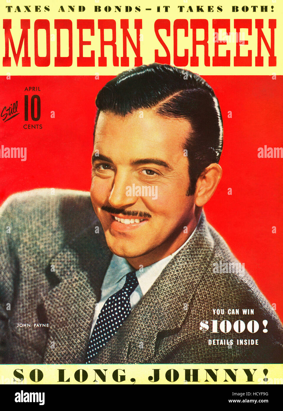 John Payne, Modern Screen magazine cover, April 1943 Stock Photo Alamy