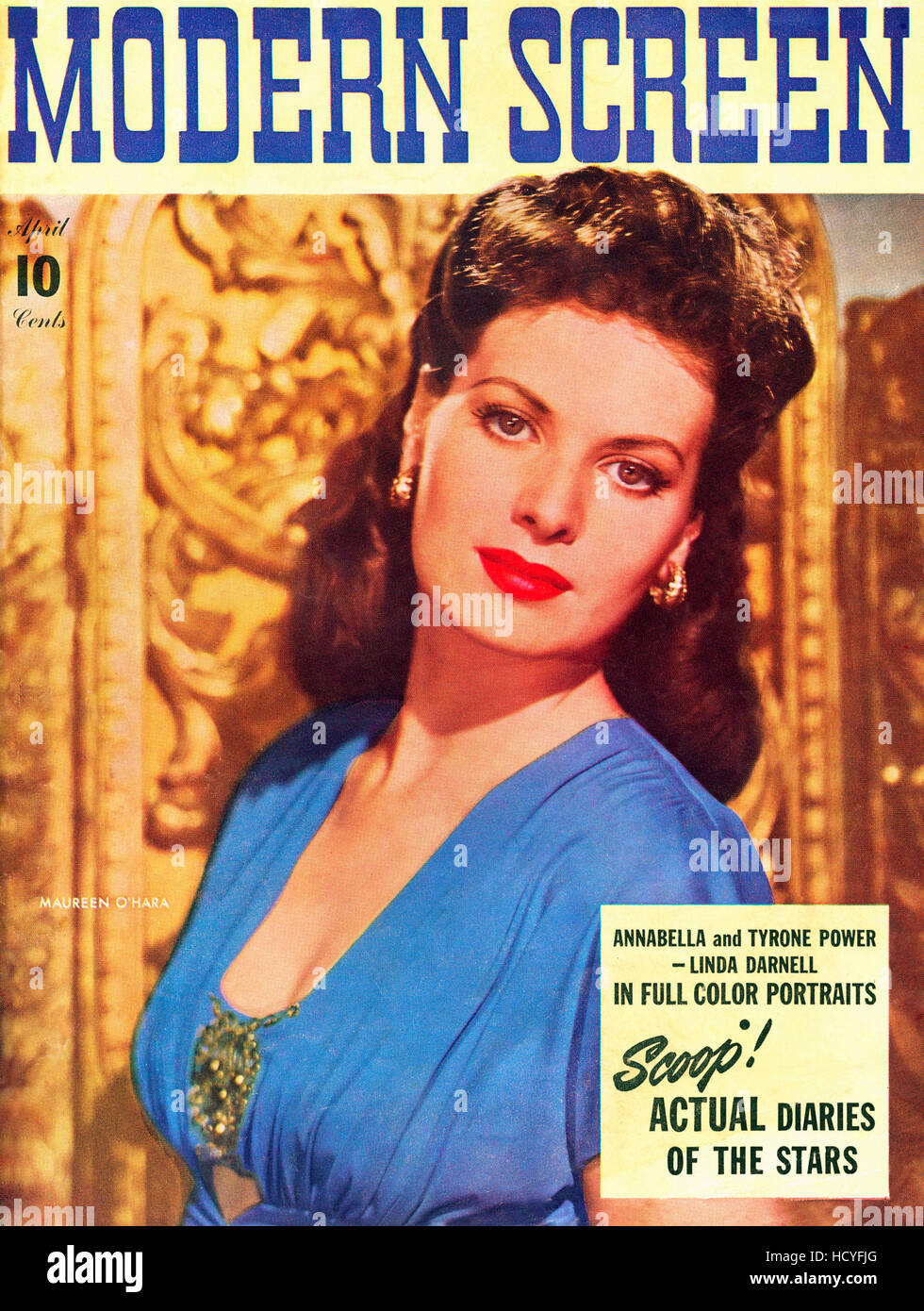 Maureen O'Hara, Modern Screen magazine cover, April 1942 Stock Photo
