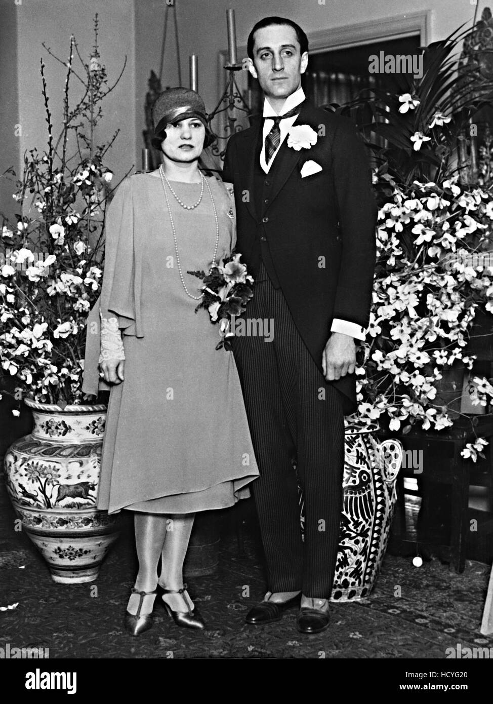 BASIL RATHBONE and his wife Ouida Bergere at their wedding in