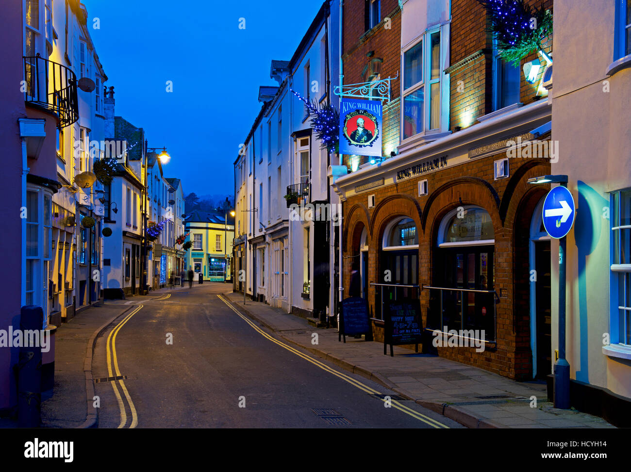 Street in Teignmouth at dusk, Devon, England UK Stock Photo Alamy
