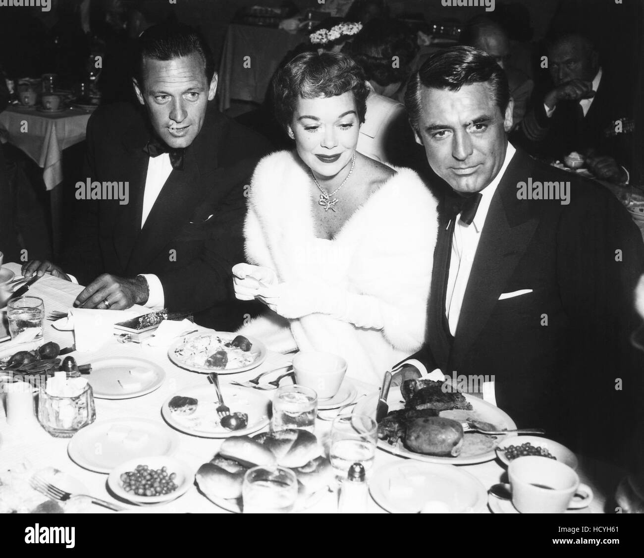 From left, William Holden, Jane Wyman, Cary Grant, at Air Force