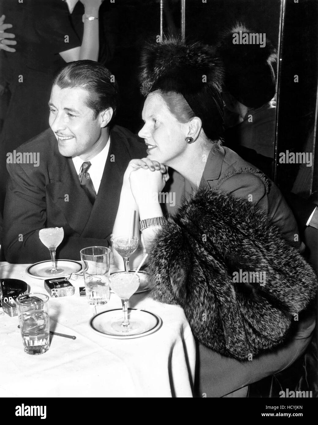 Don Ameche, left, and his wife, Honore Ameche, at the Stork, Club, ca
