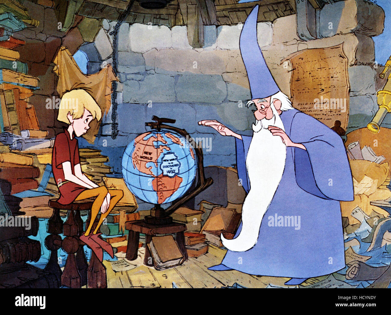 THE SWORD IN THE STONE, from left: Wart (aka King Arthur), Merlin, 1963.  ©Walt Disney Pictures/courtesy Everett Collection Stock Photo - Alamy