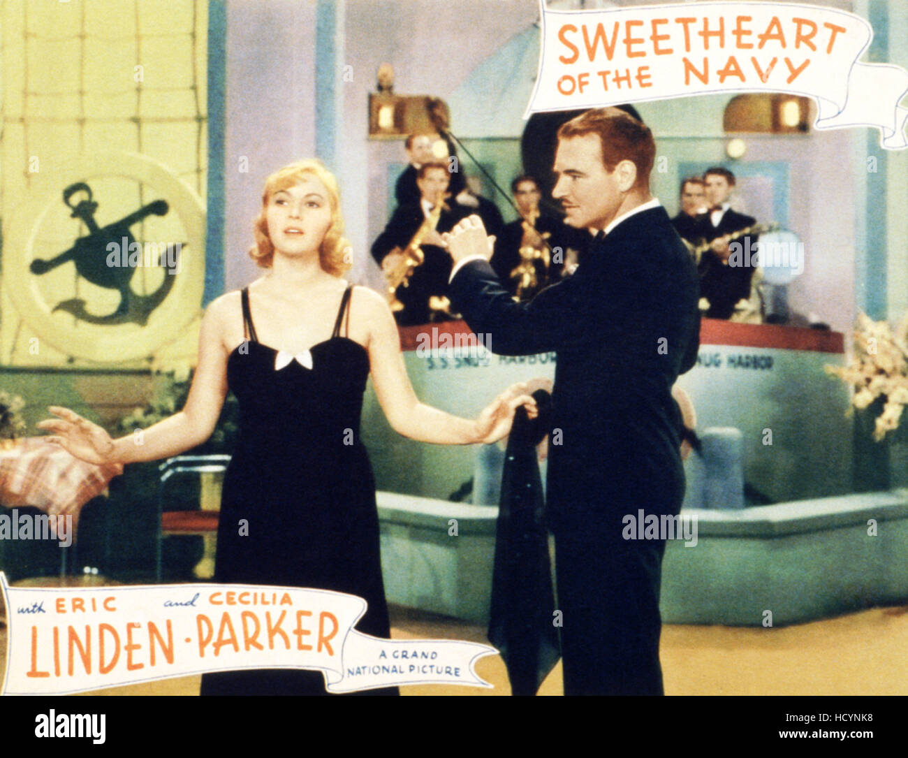 SWEETHEART OF THE NAVY, l-r: Cecilia Parker, Ray Teal on lobbycard ...