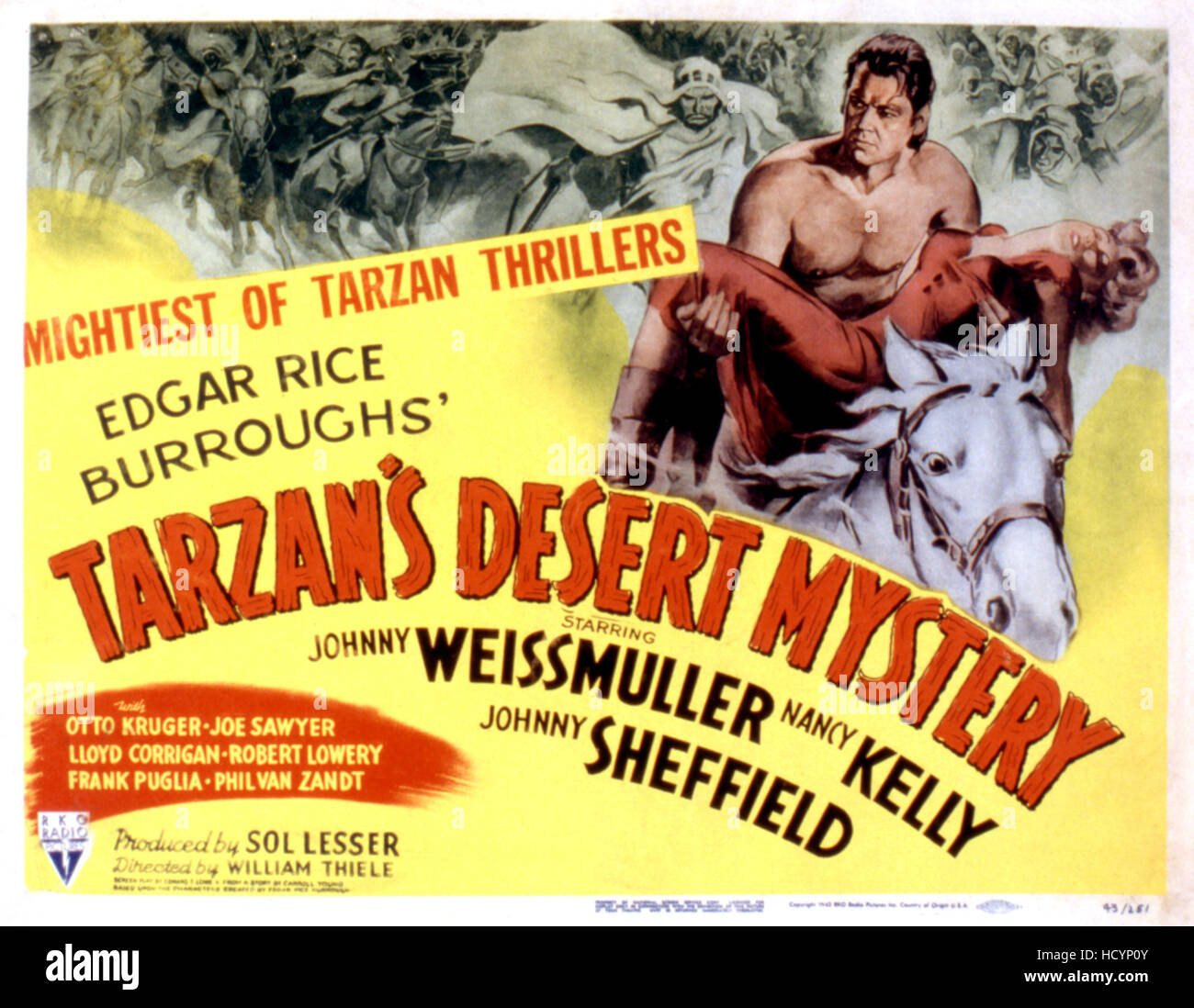 TARZAN'S DESERT MYSTERY, Johnny Weissmuller, Nancy Kelly, 1943 Stock Photo