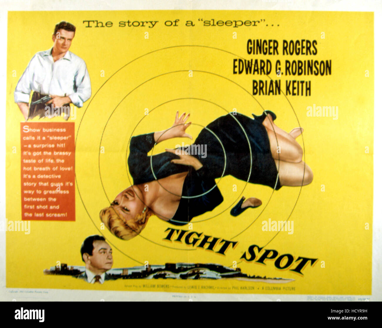 TIGHT SPOT, Brian Keith, Ginger Rogers, Edward G. Robinson, 1955
