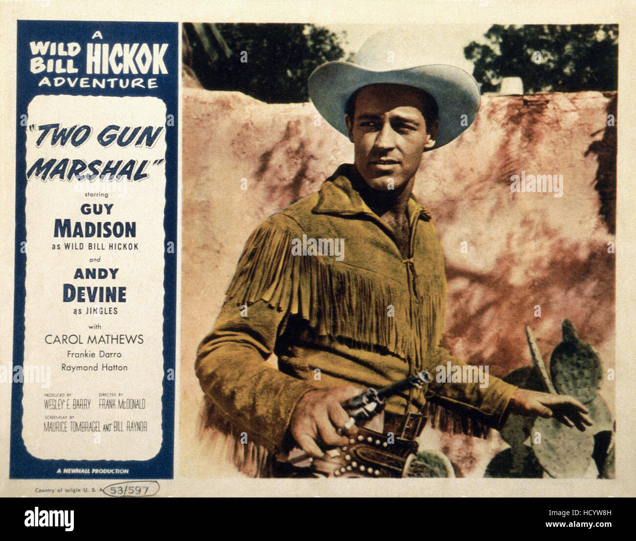 TWO GUN MARSHAL, US lobbycard, Guy Madison, 1953 Stock Photo Alamy