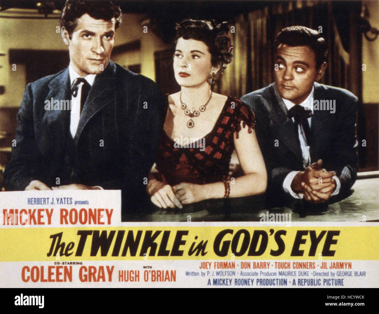 THE TWINKLE IN GOD'S EYE, Hugh O'Brian, Coleen Gray, Joey Forman, 1955 Stock Photo