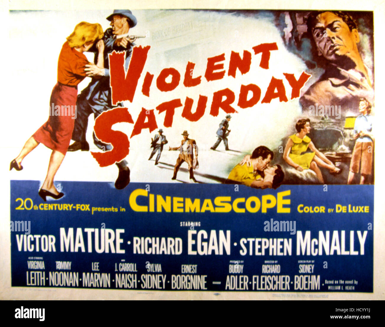 VIOLENT SATURDAY, Victor Mature, 1955, poster art, TM and Copyright (c ...
