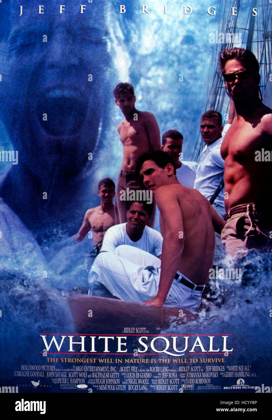 WHITE SQUALL, US poster, Jeff Bridges (left), Scott Wolf (front), 1996 ...