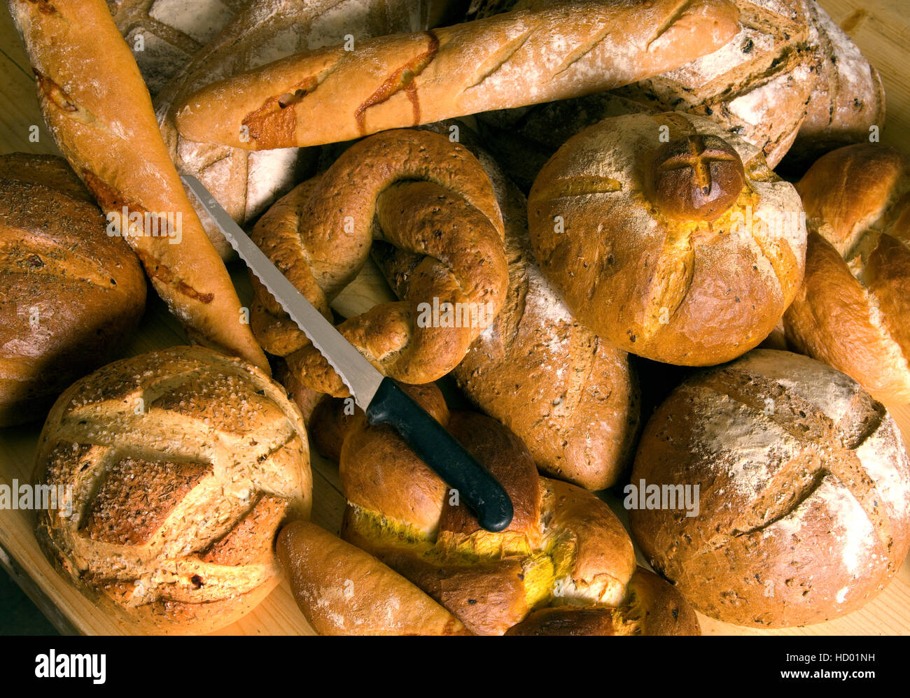 A selection of freshly baked artisan breads Stock Photo Alamy