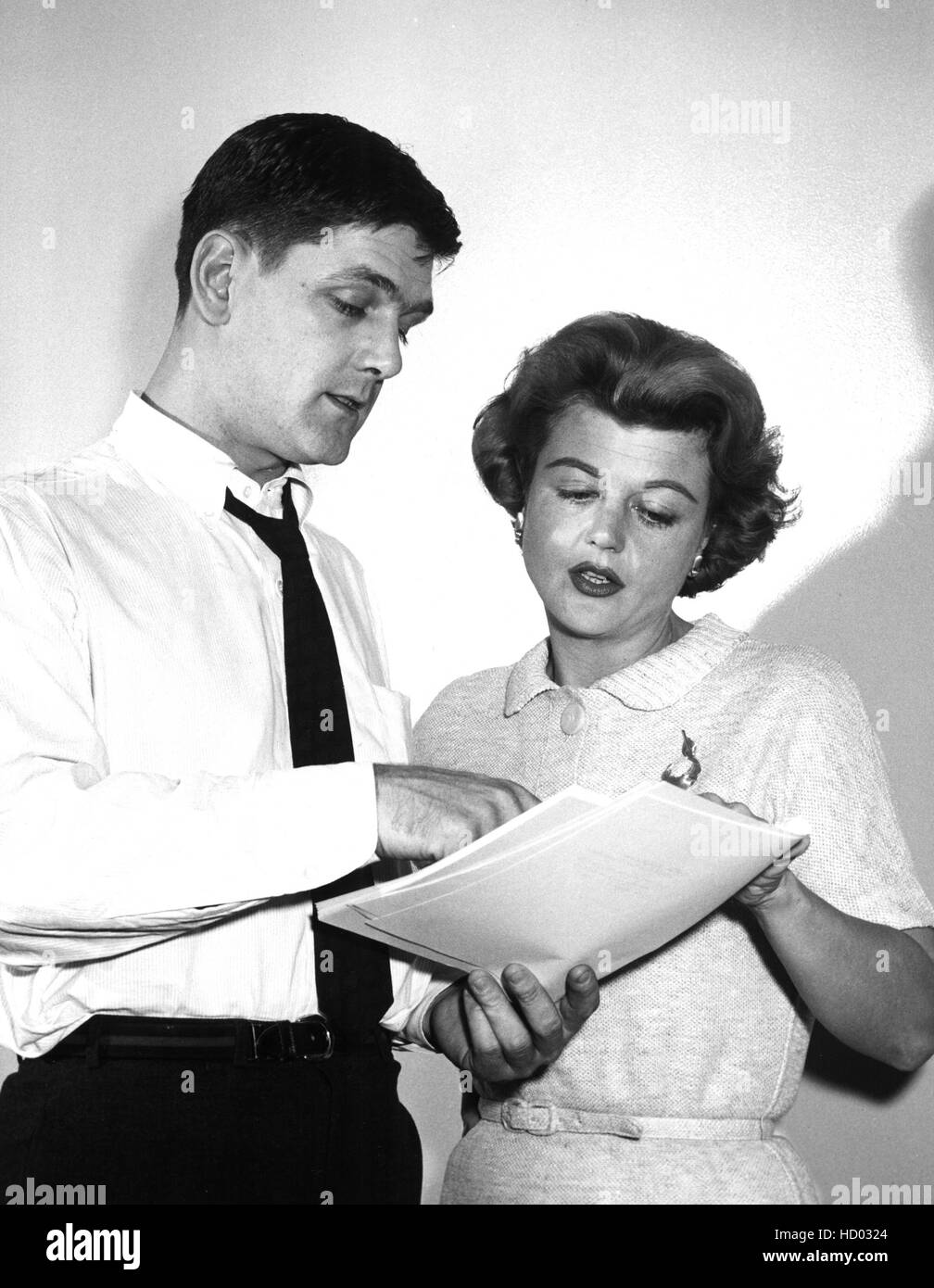 ANGELA LANSBURY, with brother Bruce Lansbury reading script for her