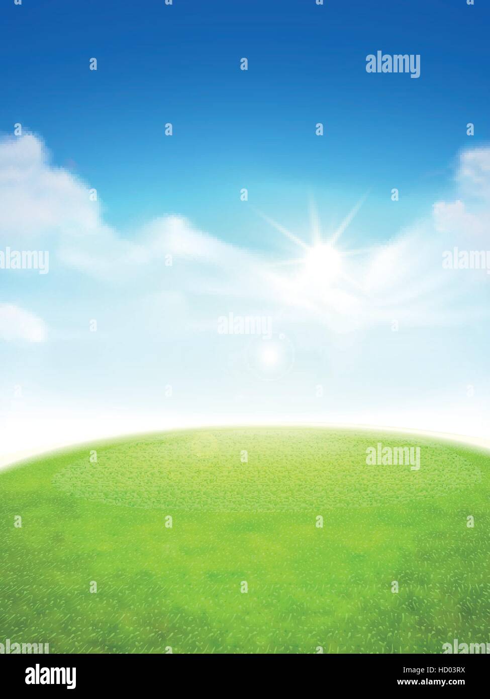 blue sky and field of green grass background Stock Vector Image & Art ...