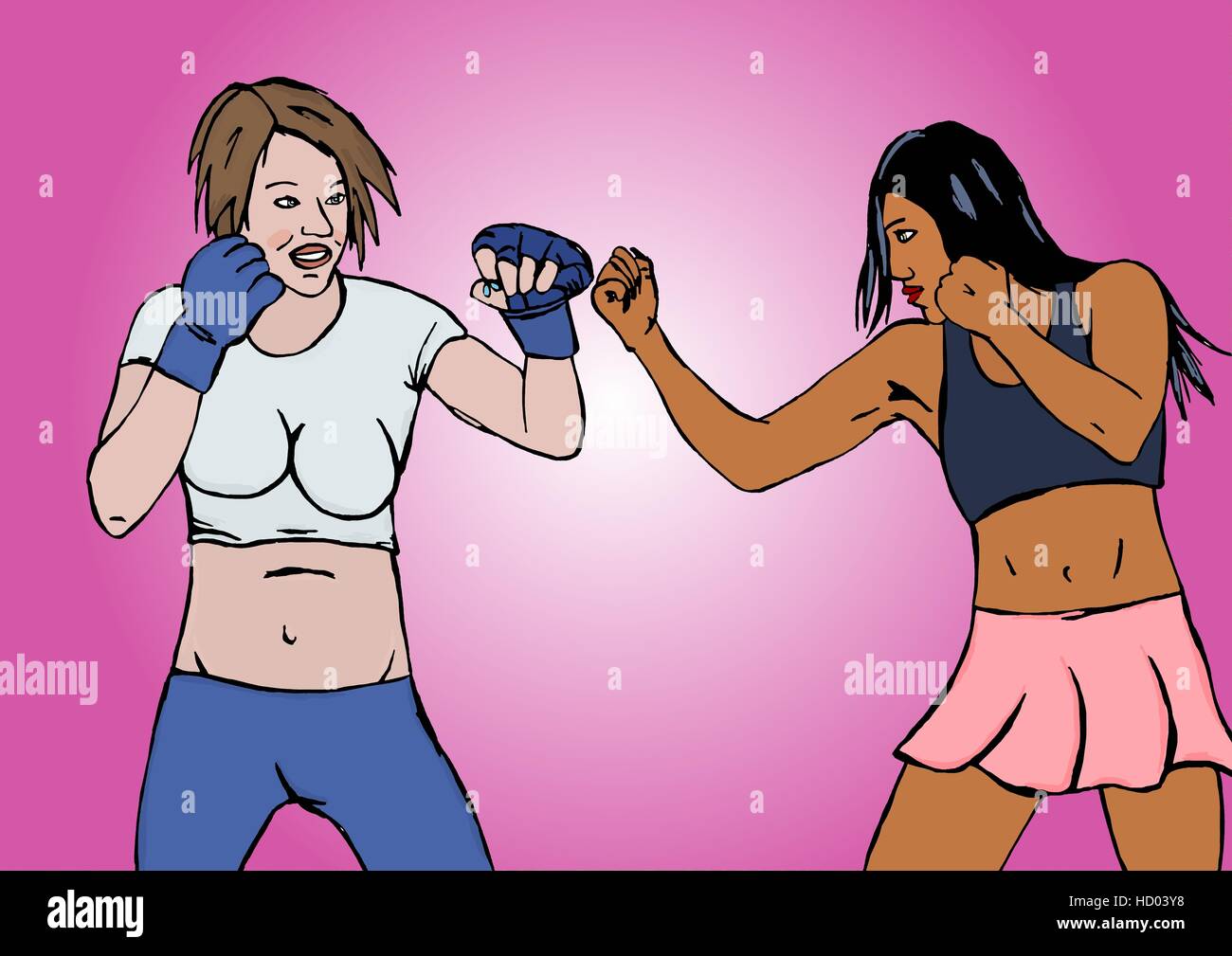 Woman Boxing Cartoon High Resolution Stock Photography and Images - Alamy