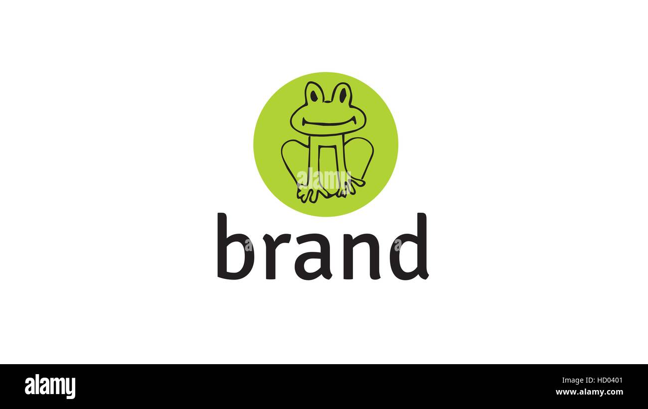 Green frog vector logo design template Stock Vector