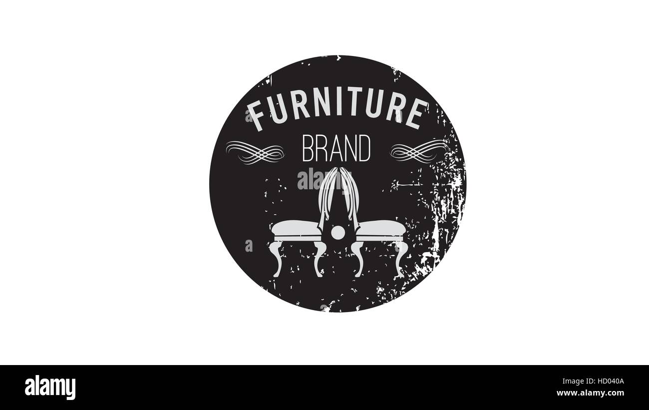 Furniture antique chairs vector logo design template Stock Vector Image