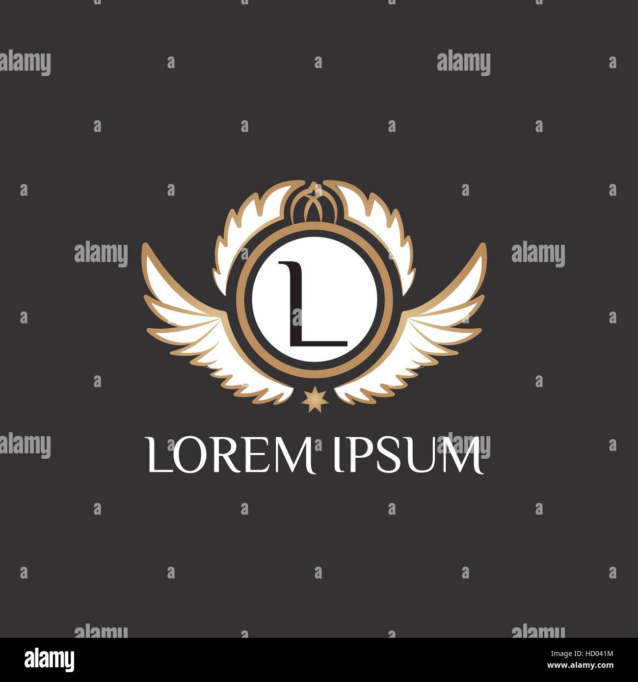 L letter wings logo vector template (icon, sign, symbol, emblem, tattoo ...
