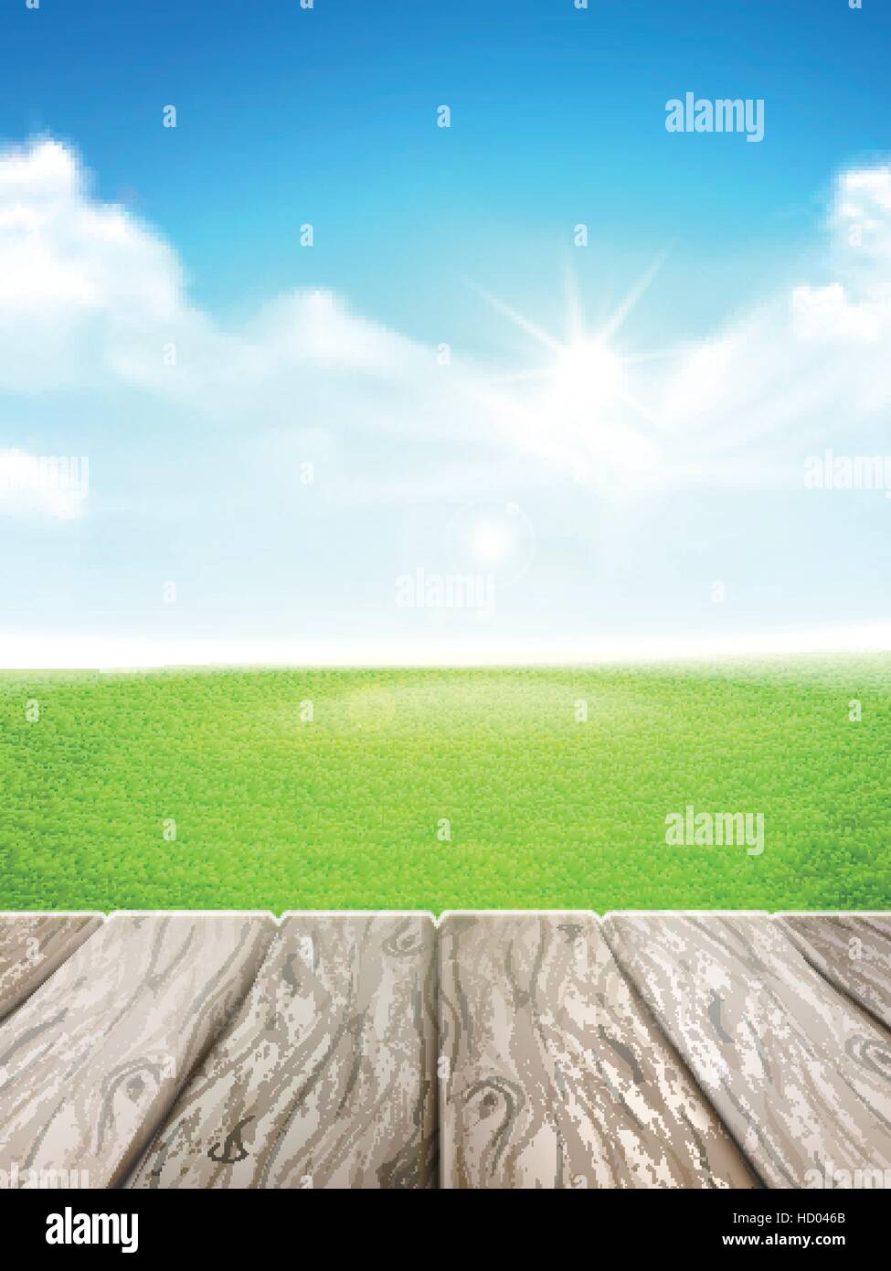 blue sky and field of green grass background Stock Vector Image & Art ...