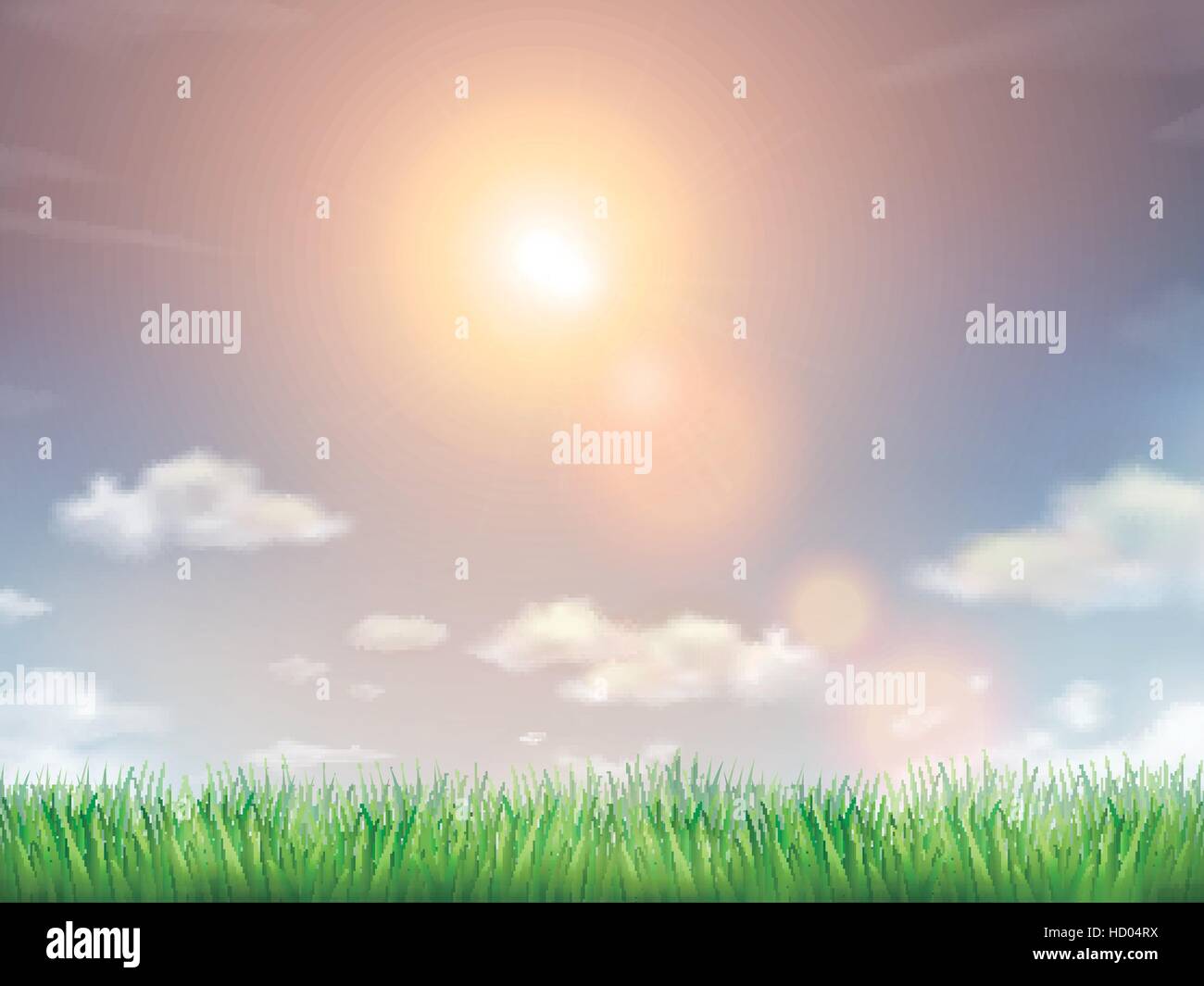 blue sky and field of green grass background Stock Vector Image & Art ...