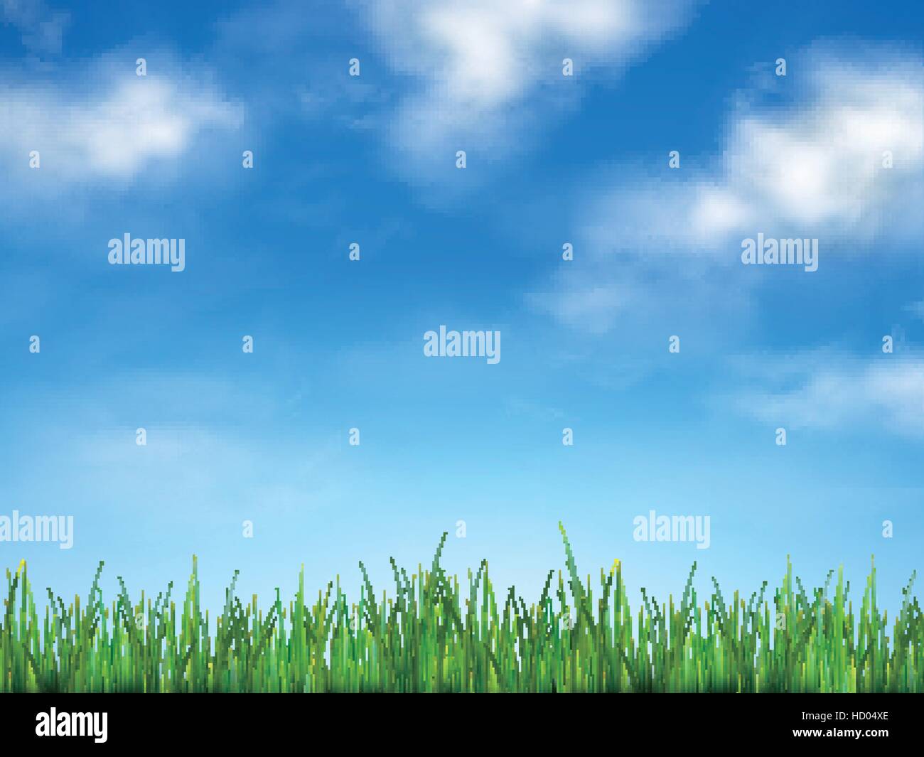 blue sky and field of green grass background Stock Vector Image & Art ...